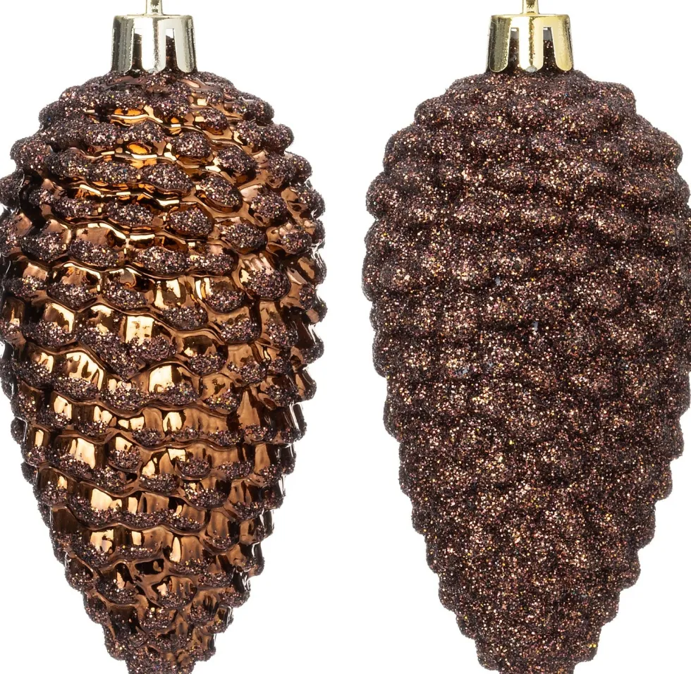 Intratuin kerst ornament Sien dennenappel bruin D 5 H 10 cm 4 stuks