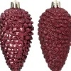 Intratuin kerst ornament Sien dennenappel paars D 5 H 10 cm 4 stuks