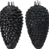 Intratuin kerst ornament Sien dennenappel zwart D 5 H 10 cm 4 stuks