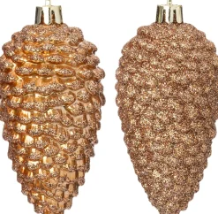 Intratuin kerst ornament Sien dennenappel karamel D 5 H 10 cm 4 stuks