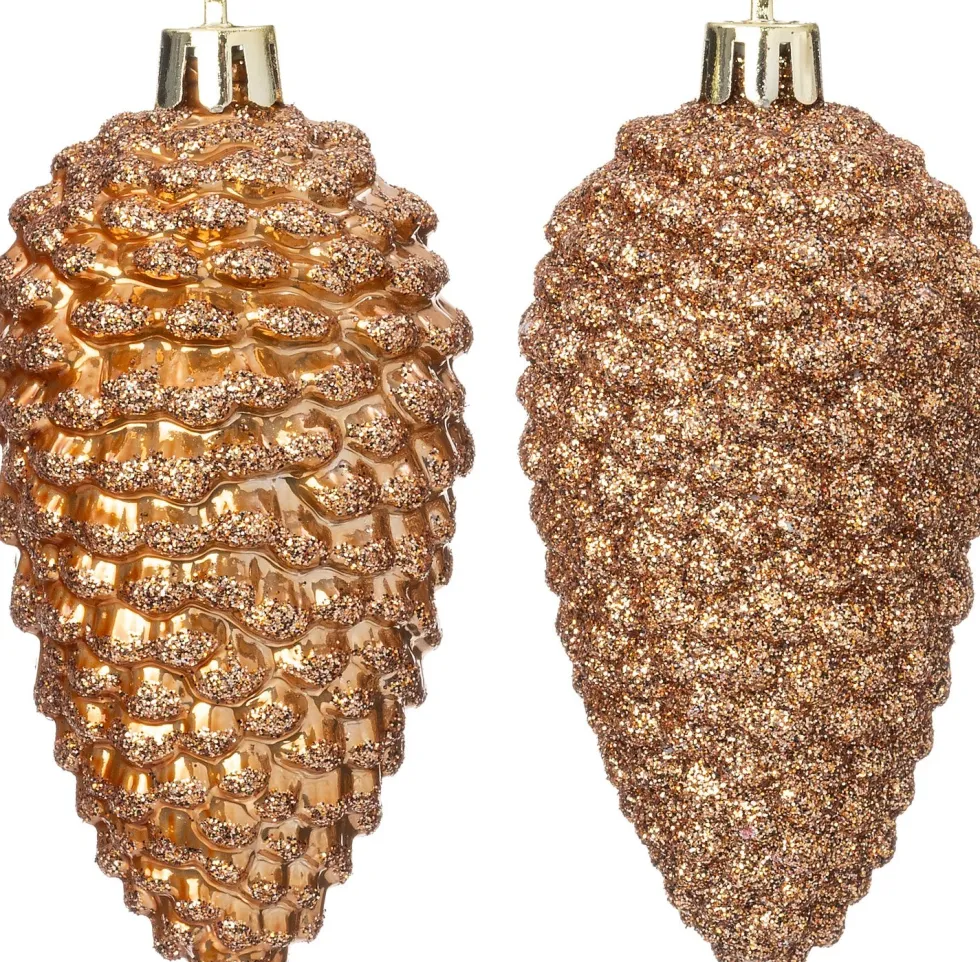 Intratuin kerst ornament Sien dennenappel karamel D 5 H 10 cm 4 stuks