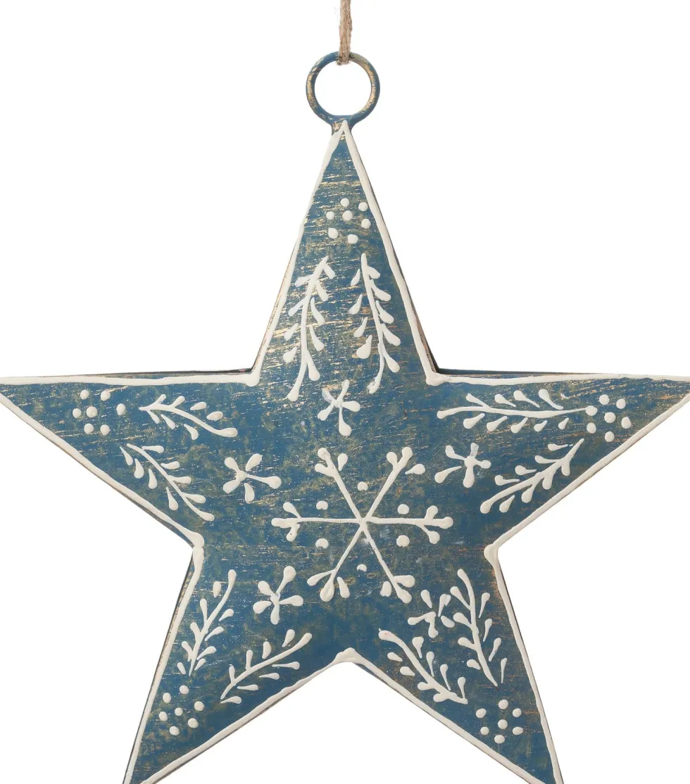 Intratuin kerst ornament Skarma blauw 13 x 13 x 1 cm