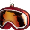 Intratuin kerst ornament skibril rood / goud 5,2 x 4,9 x 10,1 cm