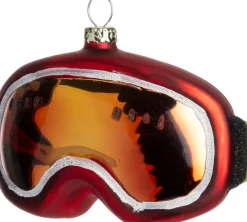 Intratuin kerst ornament skibril rood / goud 5,2 x 4,9 x 10,1 cm