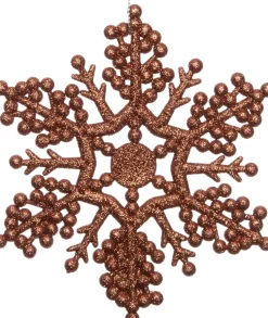 Intratuin kerst ornament sneeuwvlok 14 x 14 cm chocolade bruin