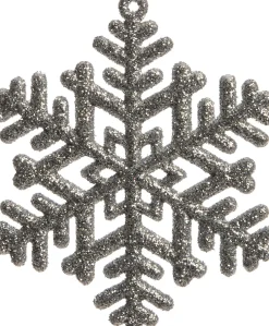 Intratuin kerst ornament sneeuwvlok zilver 7,5 x 6,5 x 0,5 cm 10 stuks