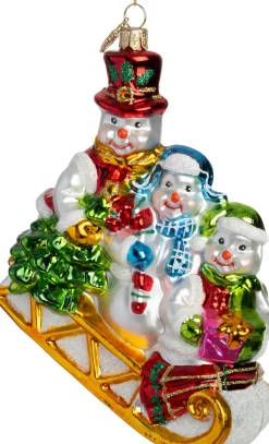Intratuin kerst ornament sneeuwpop met slee 13 x 5 x 14 cm
