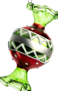 Intratuin kerst ornament snoep groen / rood 4 x 4 x 7,5 cm