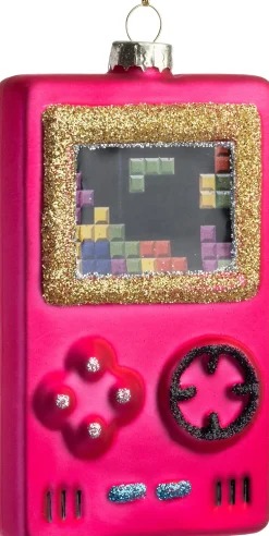 Intratuin kerst ornament spelcomputer roze 6,5 x 2,5 x 11,4 cm