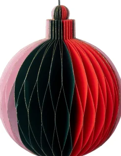 Intratuin kerst ornament Steven bol groen / roze D 13 cm