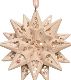 Intratuin kerst ornament ster roze D 9,4 cm
