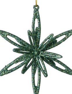 Intratuin kerst ornament Suza ster groen 10 x 3 x 10 cm