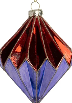 Intratuin kerst ornament Tarbert paars / rood D 9 H 10 cm