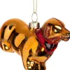 Intratuin kerst ornament teckel oranje 7,7 x 3,5 x 6,2 cm
