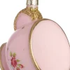 Intratuin kerst ornament theekopje roze 6 x 7,5 x 5 cm