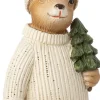 Intratuin kerst ornament Tovi hert met boompje wit / bruin 4,5 x 4 x 10,2 cm