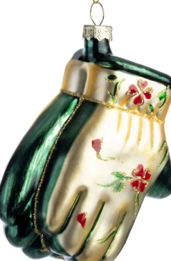 Intratuin kerst ornament tuinhandschoen goud 7,5 x 4,5 x 10,3 cm