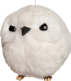 Intratuin kerst ornament Uil ogen open wit D 13 H 13 cm