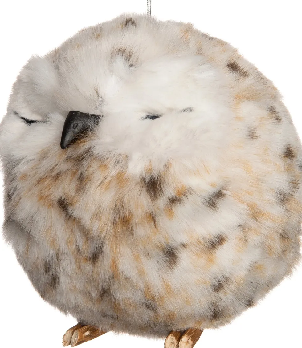 Intratuin kerst ornament Uil ogen dicht bruin D 13 H 13 cm