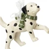 Intratuin kerst ornament Vico hond met sjaal wit / zwart 9,5 x 3,3 x 6,8 cm
