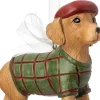 Intratuin kerst ornament Vico hond met trui groen / bruin 3 x 9,3 x 6,4 cm