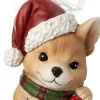 Intratuin kerst ornament Vico hond met muts bruin 5 x 3,5 x 8 cm