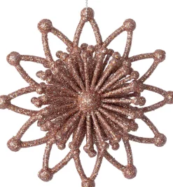 Intratuin kerst ornament Vin bloem roze 11,5 x 3,5 x 11,5 cm