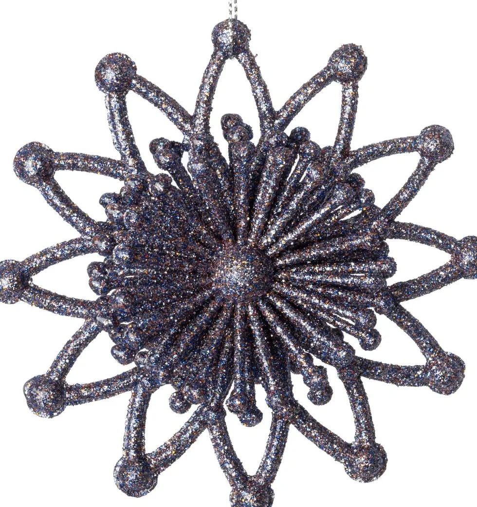 Intratuin kerst ornament Vin bloem paars 11,5 x 3,5 x 11,5 cm
