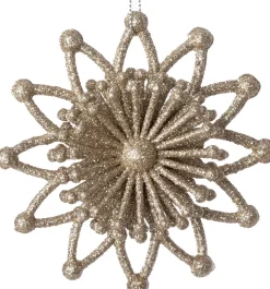Intratuin kerst ornament Vin bloem beige 11,5 x 3,5 x 11,5 cm