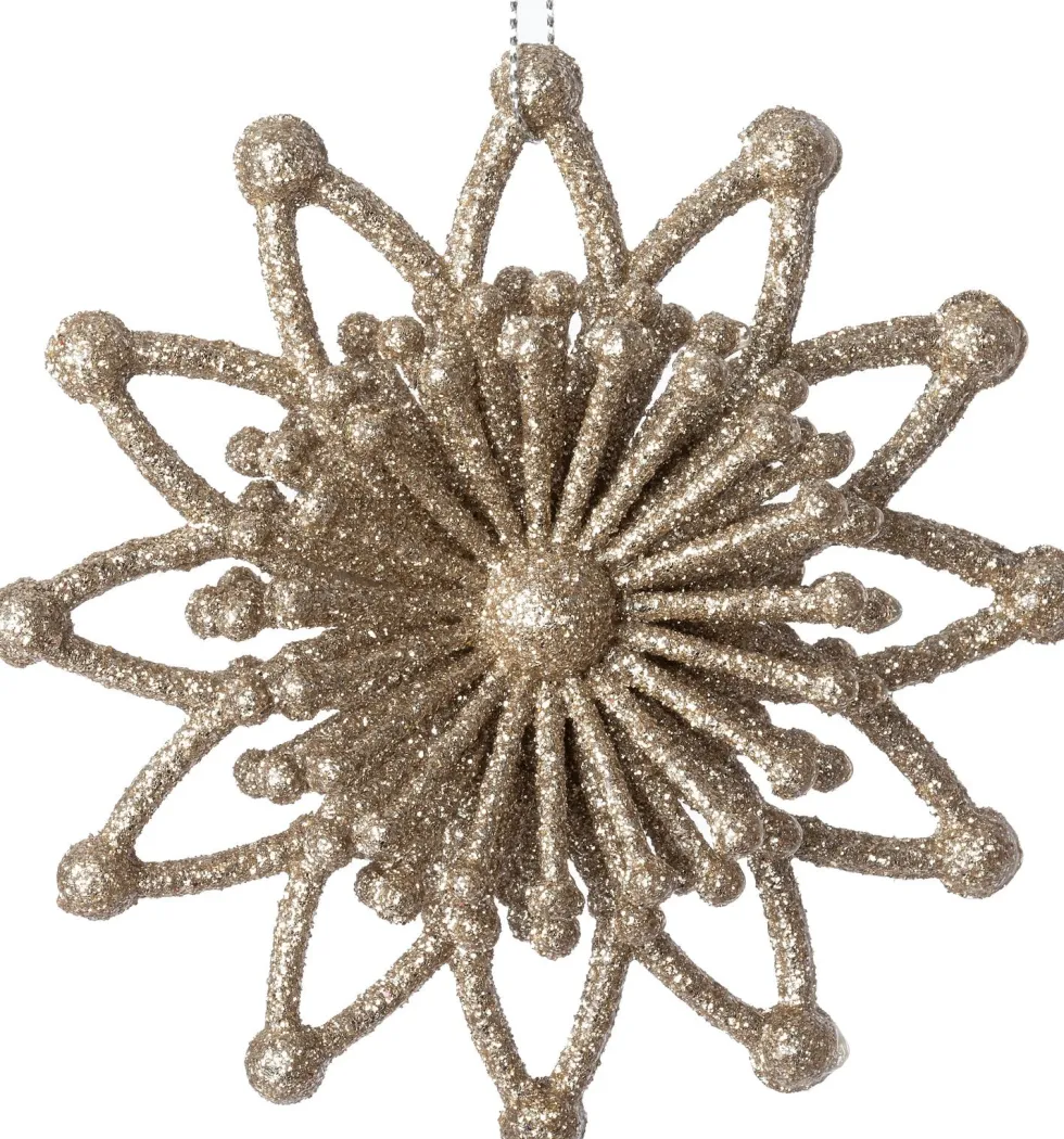 Intratuin kerst ornament Vin bloem beige 11,5 x 3,5 x 11,5 cm