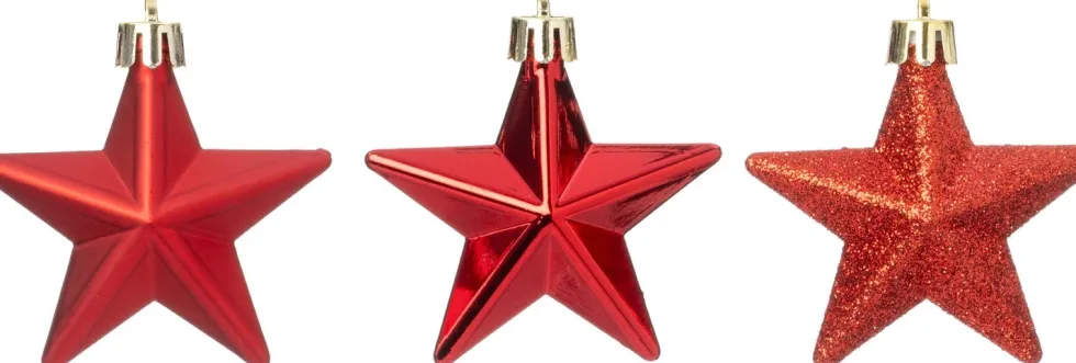 Intratuin kerst ornament Vion ster rood D 7 H 2 cm 12 stuks