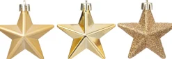 Intratuin kerst ornament Vion ster goud D 7 H 2 cm 12 stuks