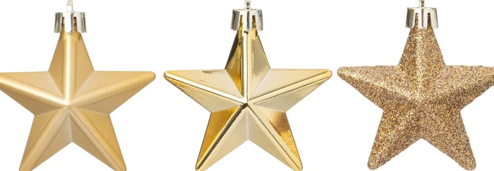 Intratuin kerst ornament Vion ster goud D 7 H 2 cm 12 stuks