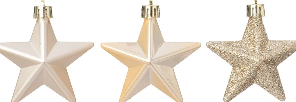 Intratuin kerst ornament Vion ster wit D 7 H 2 cm 12 stuks