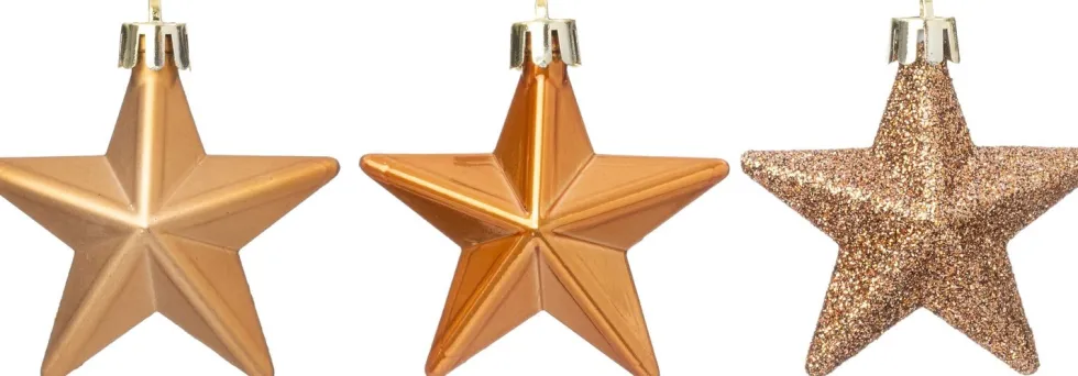 Intratuin kerst ornament Vion ster karamel D 7 H 2 cm 12 stuks