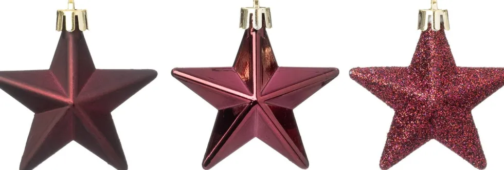 Intratuin kerst ornament Vion ster paars D 7 H 2 cm 12 stuks