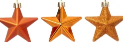 Intratuin kerst ornament Vion ster oranje D 7 H 2 cm 12 stuks