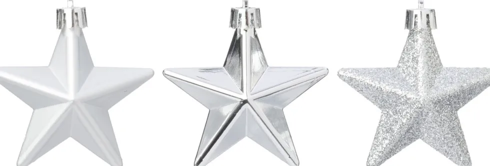 Intratuin kerst ornament Vion ster zilver D 7 H 2 cm 12 stuks