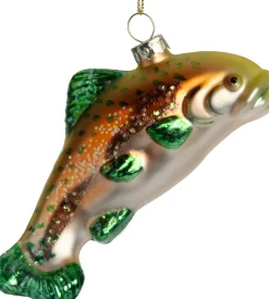 Intratuin kerst ornament vis groen 11,8 x 3,5 x 5,1 cm