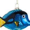 Intratuin kerst ornament vis blauw 3,1 x 8,9 x 5,8 cm