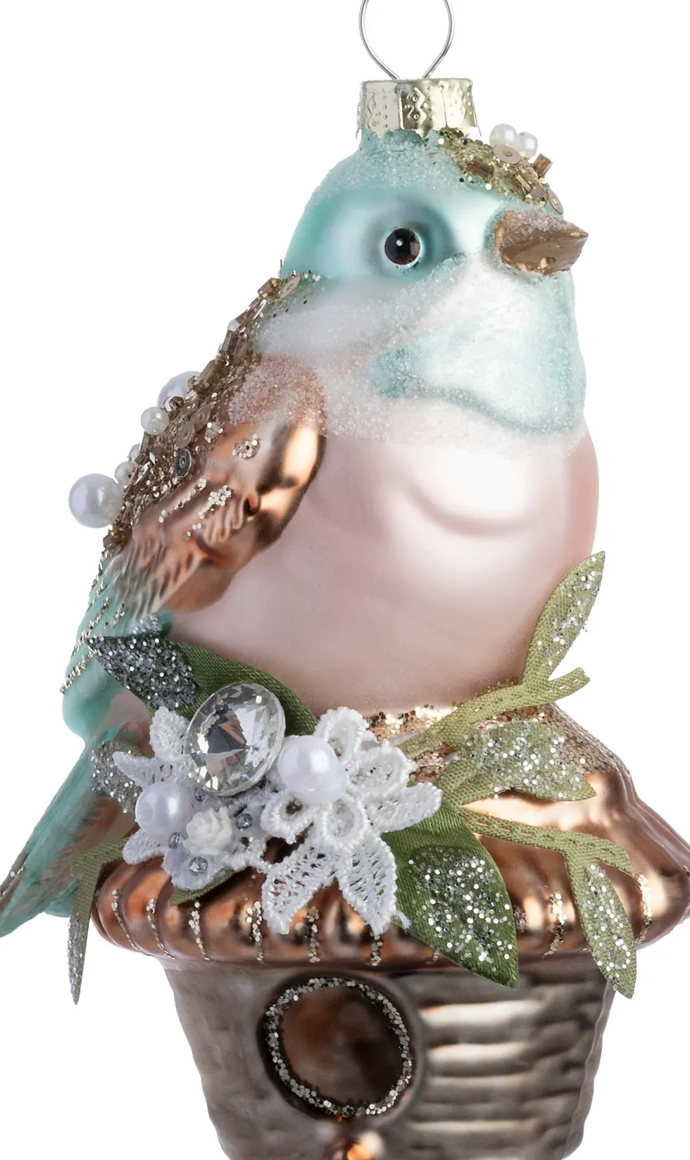 Intratuin kerst ornament vogel op nest 7,4 x 6,8 x 11,6 cm
