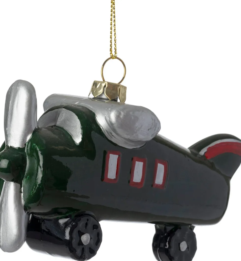 Intratuin kerst ornament Vola helicopter groen 11,7 x 5 x 6,7 cm