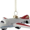 Intratuin kerst ornament Vola vliegtuig wit 14,3 x 10,5 x 4 cm