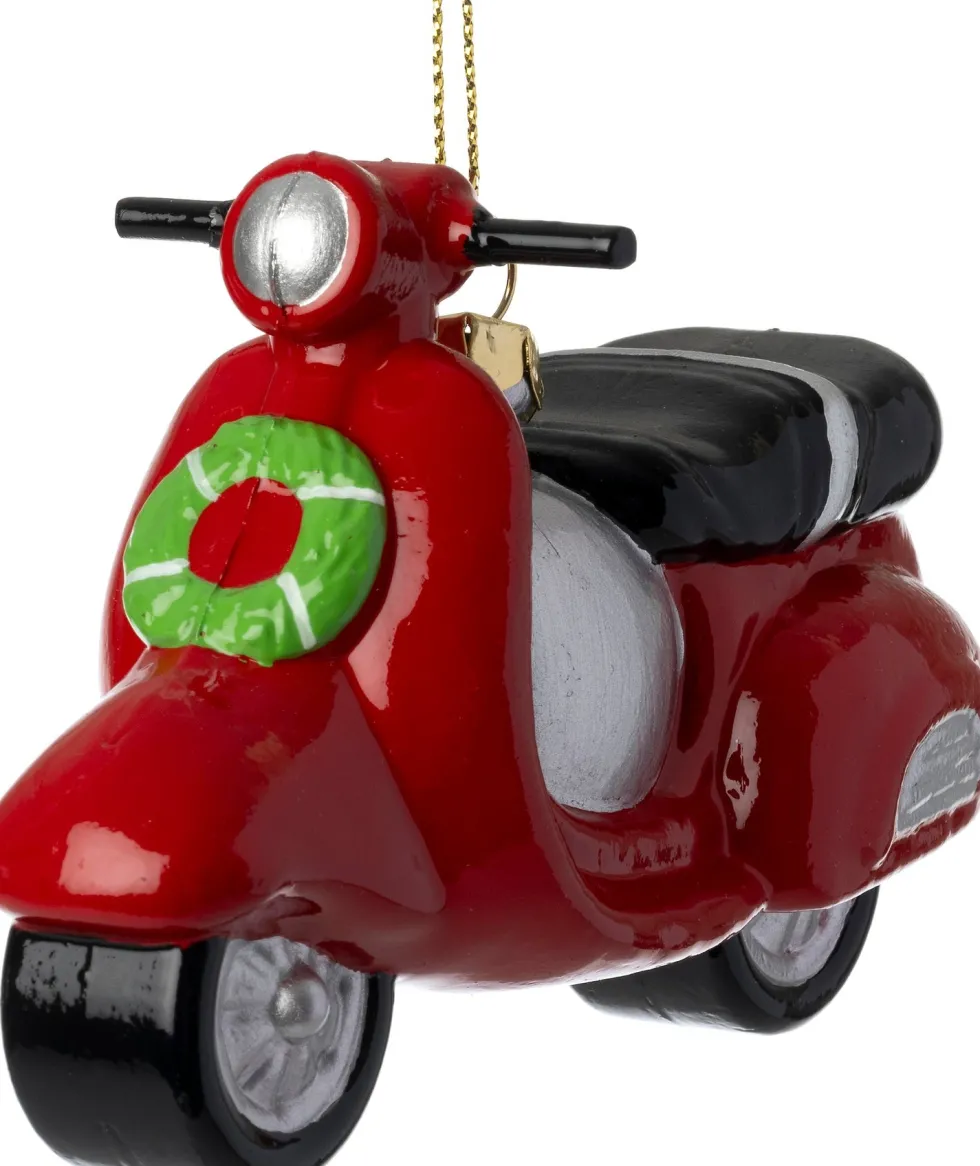 Intratuin kerst ornament Vola scooter rood 12,5 x 5 x 8 cm