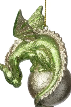 Intratuin kerst ornament waterspuwer groen 5,8 x 8,9 x 3,8 cm