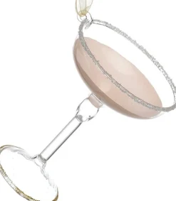 Intratuin kerst ornament wijnglas roze 7,5 x 7,5 x 10 cm