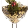 Intratuin kerst ornament Wijnglas transparant / goud D 4 H 13 cm