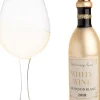 Intratuin kerst ornament wijnglas met fles wit D 4 H 14,5 cm