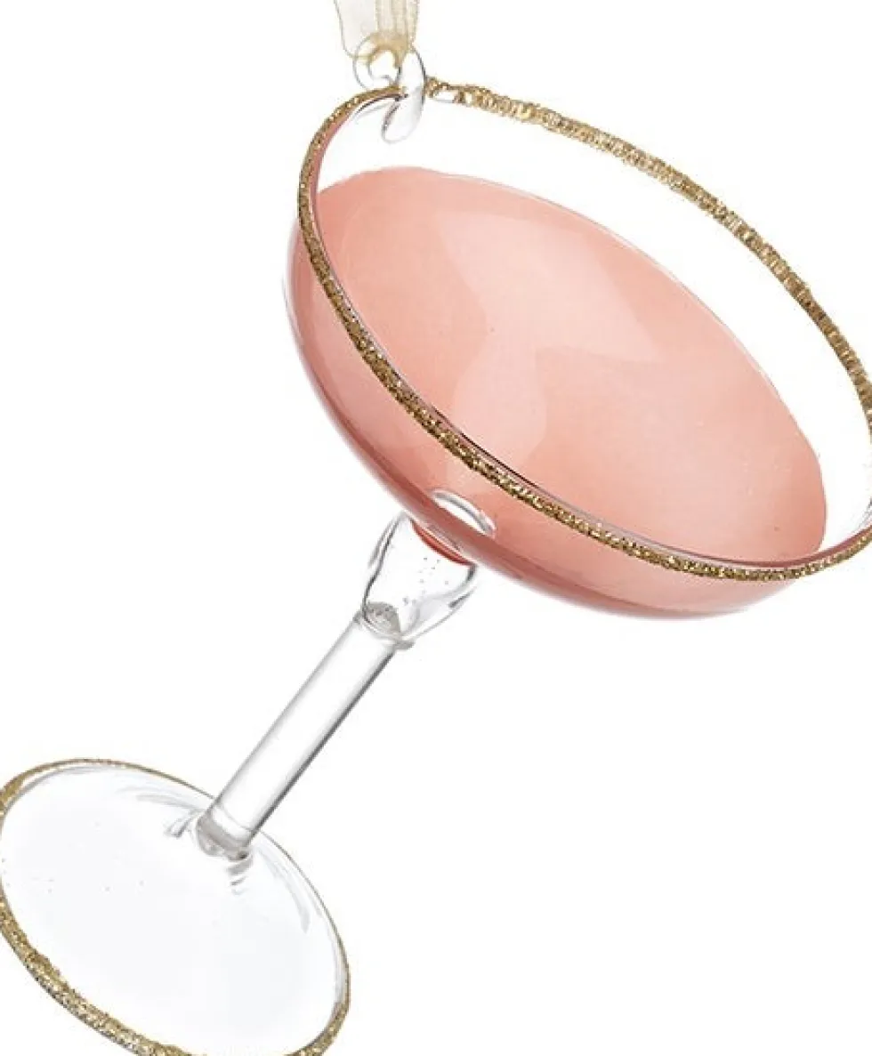 Intratuin kerst ornament wijnglas goud 7,5 x 7,5 x 10 cm