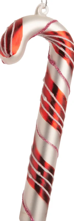 Intratuin kerst ornament Zuurstok wit / rood 5 x 1,5 x 12 cm